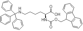 structure of CAS# 111061-54-2, N2-[(9H-Fluoren-9-ylmethoxy)carbonyl]-N6-(triphenylmethyl)-L-lysine