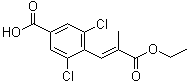 structure of CAS# 1110767-89-9, 3,5-Dichloro-4-[(1E)-3-ethoxy-2-methyl-3-oxo-1-propen-1-yl]benzoic acid;(E)-3,5-Dichloro-4-(3-ethoxy-2-methyl-3-oxoprop-1-en-1-yl)benzoic acid