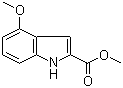 结构式 CAS# 111258-23-2, 4-甲氧基吲哚-2-羧酸甲脂