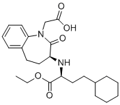 structure of CAS# 112110-48-2, Benazepril Hydrochloride EP Impurity D;((3S)-3-(((1S)-3-Cyclohexyl-1-(ethoxycarbonyl)propyl)amino)-2-oxo-2,3,4,5-tetrahydro-1H-1-benzazepin-1-yl)acetic acid