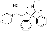 structure of CAS# 113-07-5, Doxapram hydrochloride;1-Ethyl-4-(2-morpholinoethyl)-3,3-diphenyl-2-pyrrolidinone hydrochloride; 3,3-Diphenyl-1-ethyl-4-(2-morpholinoethyl)-2-pyrrolidinone hydrochloride