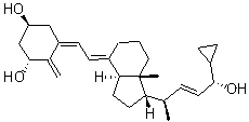 structure of CAS# 113082-99-8, 5,6-trans-Calcipotriol;PRI 2205; (1alpha,3beta,5E,7E,22E,24S)-24-Cyclopropyl-9,10-Secochola-5,7,10(19),22-tetraene-1,3,24-triol