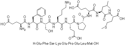 L-alpha-Glutamyl-L-phenylalanyl-L-seryl-L-lysyl-L-alpha-glutamyl-L-prolyl-L-alpha-glutamyl-L-leucyl-L-methionine molecular structure (CAS 1133962-79-4)