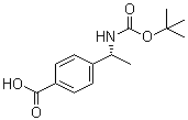 结构式 CAS# 1134776-30-9, 4-[(1R)-1-[[叔丁氧羰基]氨基]乙基]苯甲酸