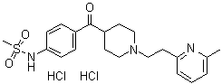 structure of CAS# 113559-13-0, N-[4-[[1-[2-(6-Methyl-2-pyridinyl)ethyl]-4-piperidinyl]carbonyl]phenyl]methanesulfonamide dihydrochloride;E 4031