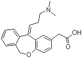 structure of CAS# 113806-05-6, Olopatadine;11-((Z)-3-(Dimethyl-amino)propylidene)-6,11-dihydrodibenz[b,e]oxepin-2-acetic acid