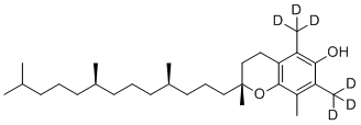 structure of CAS# 113892-08-3, α-Tocopherol-d6;(2R)-2,8-dimethyl-5,7-bis(trideuteriomethyl)-2-[(4R,8R)-4,8,12-trimethyltridecyl]-3,4-dihydrochromen-6-ol,alpha-Vitamin E-d6