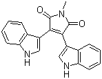 structure of CAS# 113963-68-1, Bisindolylmaleimide V;1-Methyl-3,4-bis(3-indolyl)maleimide; 3,4-Di-1H-indol-3-yl-1-methyl-1H-pyrrole-2,5-dione