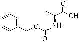 structure of CAS# 1142-20-7, N-Carbobenzyloxy-L-alanine;N-Benzyloxycarbonyl-L-alanine; Carbobenzyloxy-L-alanine; Z-L-Alanine; Z-Ala-OH; BenzyloxycarbonylLalanine; N-CBZ-L-Alanine