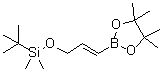 structure of CAS# 114653-19-9, 2-[(1E)-3-[[(1,1-Dimethylethyl)dimethylsilyl]oxy]-1-propenyl]-4,4,5,5-tetramethyl-1,3,2-dioxaborolane;tert-Butyldimethyl[[(2E)-3-(4,4,5,5-tetramethyl-1,3,2-dioxaborolan-2-yl)prop-2-en-1-yl]oxy]silane