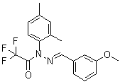 structure of CAS# 1146963-51-0, 2,2,2-Trifluoroacetic acid 1-(2,4-dimethylphenyl)-2-[(3-methoxyphenyl)methylene]hydrazide;J 147