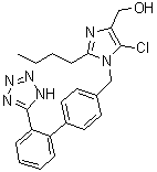 structure of CAS# 114799-13-2, Losartan Impurity C;2-Butyl-5-chloro-1-[[2'-(1H-tetrazol-5-yl)[1,1'-biphenyl]-4-yl]methyl]-1H-imidazole-4-methanol