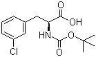 structure of CAS# 114873-03-9, (S)-N-Boc-3-Chlorophenylalanine;3-Chloro-N-[(1,1-dimethylethoxy)carbonyl]-L-phenylalanine; (S)-2-[(tert-Butoxycarbonyl)amino]-3-(3-chlorophenyl)propionic acid; N-tert-Butoxycarbonyl-3-chlorophenyl-L-alanine