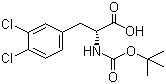 结构式 CAS# 114873-13-1, Boc-D-3,4-二氯苯丙氨酸; N-叔丁氧羰基-D-3,4-二氯苯丙氨酸