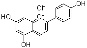 structure of CAS# 1151-98-0, Apigeninidin chloride;5,7-Dihydroxy-2-(4-hydroxyphenyl)-1-benzopyrylium chloride (1:1); Apigenidin; Apigenidin chloride; Apigenidol chloride; Gesneridin