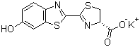 structure of CAS# 115144-35-9, D-Luciferin potassium salt;(S)-4,5-Dihydro-2-(6-hydroxybenzothiazol-2-yl)thiazole-4-carboxylic acid potassium salt