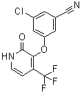 3-Chloro-5-[[2-oxo-4-(trifluoromethyl)-1,2-dihydropyridin-3-yl]oxy]benzonitrile molecular structure (CAS 1155846-86-8)