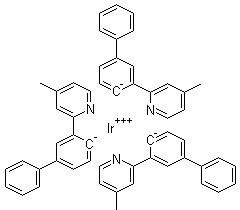 结构式 CAS# 1160297-49-3, 三[3-(4-甲基吡啶-2-基)[1,1'-联苯]-4-基]合铱