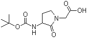 2-(3-(叔丁氧羰基氨基)-2-氧代吡咯烷-1-基)乙酸分子结构 (CAS 116339-45-8)