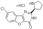 结构式 CAS# 1169562-71-3, 8-氯-2-(2S)-2-吡咯烷基苯并呋喃并[3,2-d]嘧啶-4(3H)-酮盐酸盐