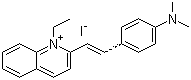 structure of CAS# 117-92-0, Quinaldine Red;2-[4-(Dimethylamino)styryl]-1-ethylquinolinium iodide