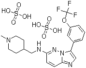 结构式 CAS# 1173928-26-1, Sgi-1776; N-[(1-甲基-4-哌啶基)甲基]-3-[3-(三氟甲氧基)苯基]咪唑并[1,2-b]哒嗪-6-胺硫酸盐