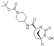 structure of CAS# 1174020-64-4, 4-[[[(1R,2S,5R)-6-Hydroxy-7-oxo-1,6-diazabicyclo[3.2.1]oct-2-yl]carbonyl]amino]-1-piperidinecarboxylic acid 1,1-dimethylethyl ester