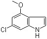 结构式 CAS# 117970-23-7, 6-氯-4-甲氧基吲哚