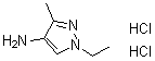 1-Ethyl-3-methyl-1H-pyrazol-4-amine hydrochloride (1:2) molecular structure (CAS 1185293-13-3)