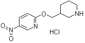 结构式 CAS# 1185307-86-1, 5-硝基-2-(3-哌啶基甲氧基)吡啶盐酸盐
