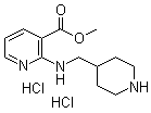 2-[(4-哌啶基甲基)氨基]-3-吡啶甲酸甲酯盐酸盐分子结构 (CAS 1185308-97-7)
