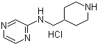 structure of CAS# 1185309-33-4, N-(4-Piperidinylmethyl)-2-pyrazinamine hydrochloride