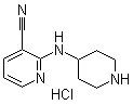 结构式 CAS# 1185309-59-4, 2-(4-哌啶基氨基)-3-吡啶甲腈盐酸盐