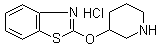 结构式 CAS# 1185314-80-0, 2-(3-哌啶基氧基)苯并噻唑盐酸盐