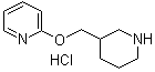 结构式 CAS# 1185315-94-9, 2-(3-哌啶基甲氧基)吡啶盐酸盐