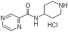 structure of CAS# 1185316-41-9, N-4-Piperidinyl-2-pyrazinecarboxamide hydrochloride