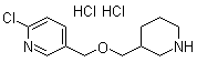 structure of CAS# 1185316-47-5, 2-Chloro-5-[(3-piperidinylmethoxy)methyl]pyridine hydrochloride