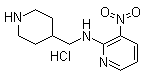 结构式 CAS# 1185319-22-5, 3-硝基-N-(4-哌啶甲基)-2-吡啶胺盐酸盐