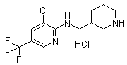 结构式 CAS# 1185319-70-3, 3-氯-N-(3-哌啶基甲基)-5-(三氟甲基)-2-吡啶胺盐酸盐