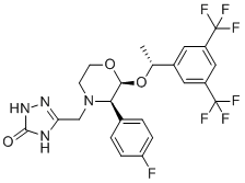 结构式 CAS# 1185502-97-9, 5-[[(2S,3R)-2-[(1R)-1-[3,5-双(三氟甲基)苯基]乙氧基]-3-(4-氟苯基)-4-吗啉基]甲基]-1,2-二氢-1,2,4-三唑-3-酮