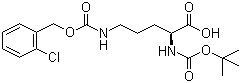 结构式 CAS# 118554-00-0, N-叔丁氧羰基-N'-(2-氯苄氧羰基)-L-鸟氨酸