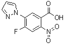 结构式 CAS# 1186663-21-7, 4-氟-2-硝基-5-(1H-吡唑-1-基)苯甲酸