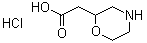 structure of CAS# 1187929-25-4, 2-(Morpholin-2-yl)acetic acid hydrochloride