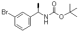 structure of CAS# 1187932-25-7, N-[(1R)-1-(3-Bromophenyl)ethyl]carbamic acid 1,1-dimethylethyl ester