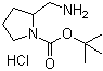 结构式 CAS# 1188263-74-2, 2-(氨基甲基)-1-吡咯烷羧酸叔丁酯盐酸盐