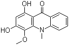 structure of CAS# 1189362-86-4, 1,3-Dihydroxy-4-methoxy-10-methylacridin-9(10H)-one