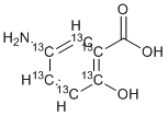 Mesalamine 13C6 molecular structure (CAS 1189709-96-3)