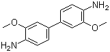 结构式 CAS# 119-90-4, 3,3'-二甲氧基联苯胺; 3,3'-二甲氧基-1,1'-联苯-4,4'-二胺