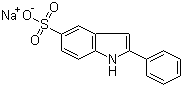 structure of CAS# 119205-39-9, Sodium 2-phenylindole-5-sulfonate;2-Phenyl-indol-5-sulfonic acid sodium salt