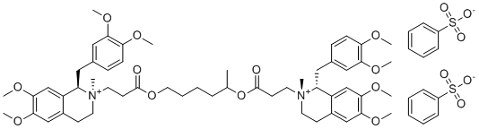structure of CAS# 1193104-82-3, Atracurium EP Impurity K;Cisatracurium Besylate EP Impurity I;2,2'-[[(1RS)-1-Methylpentane-1,5-diyl]bis[oxy(3-oxopropane-3,1-diyl)]]bis[(1R,2R)-1-[(3,4-dimethoxyphenyl)methyl]-6,7-dimethoxy-2-methyl-1,2,3,4-tetrahydroisoquinolinium]Dibenzenesulfonate